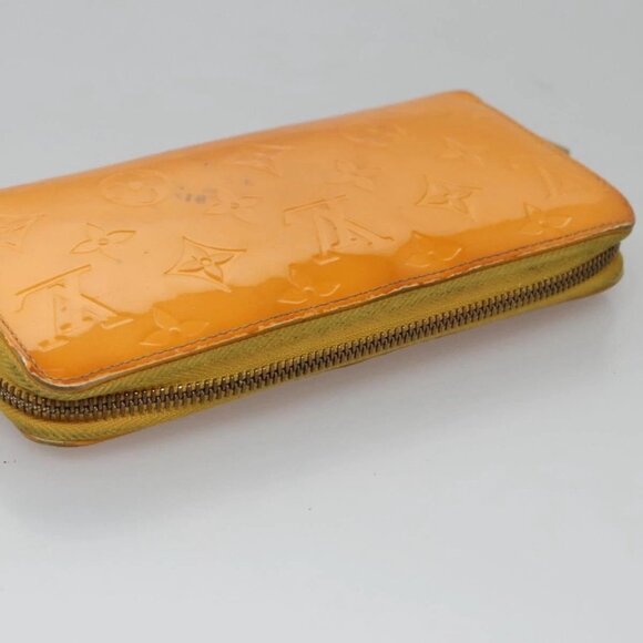 LOUIS VUITTON Monogram Vernis Zippy Wallet Jaune Passion M91733 LV Auth 112909 - Picture 6 of 16